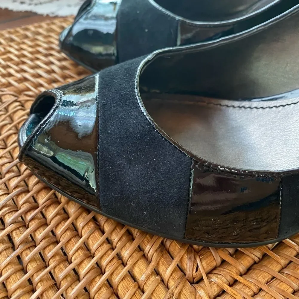 Gorgeous Franco Sarto Suede/Patent Leather Pumps